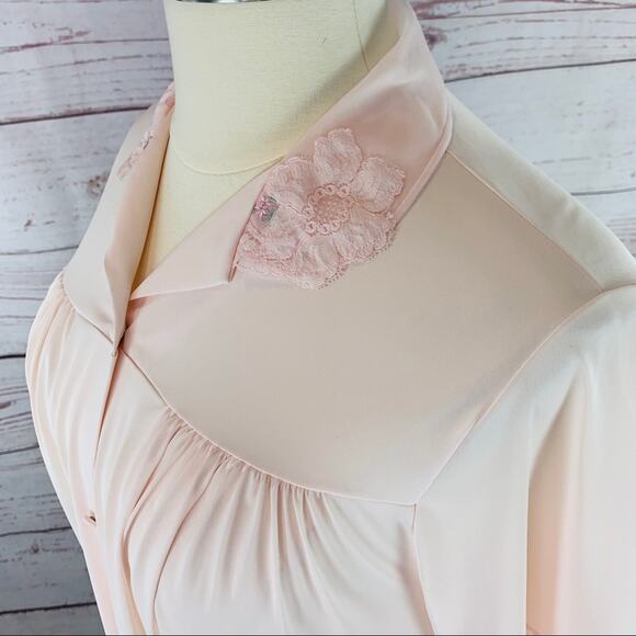 Shadowline vintage nightgown robe lace sheer - Picture 9 of 14